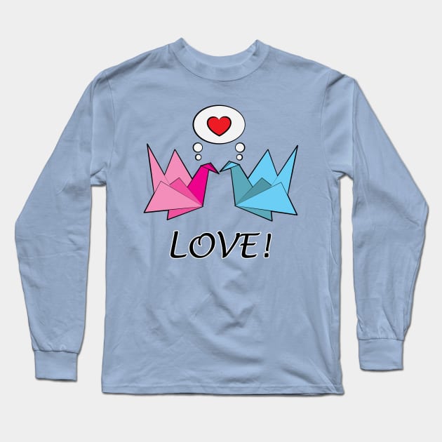 Origami Birds in Love! Long Sleeve T-Shirt by PenguinCornerStore